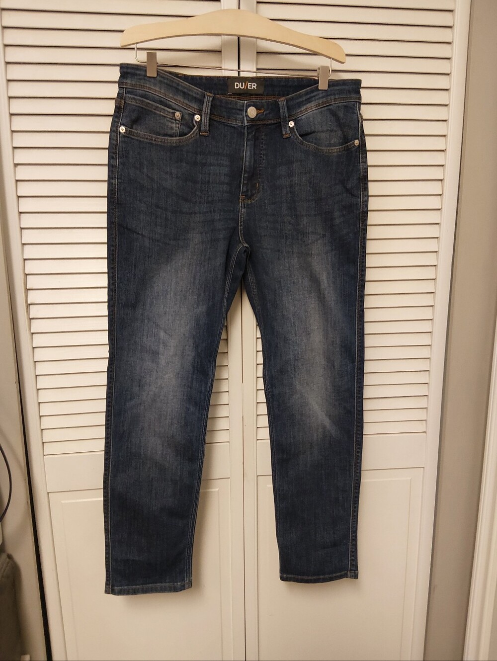 DU/ER Dark Wash Straight Jeans - Blue